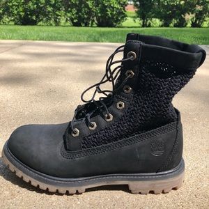 NEVER WORN Black Lace Timberlands